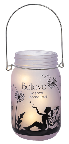 TWINKLE LIGHT UP JAR -BELIEVE WISHES COME TRUE