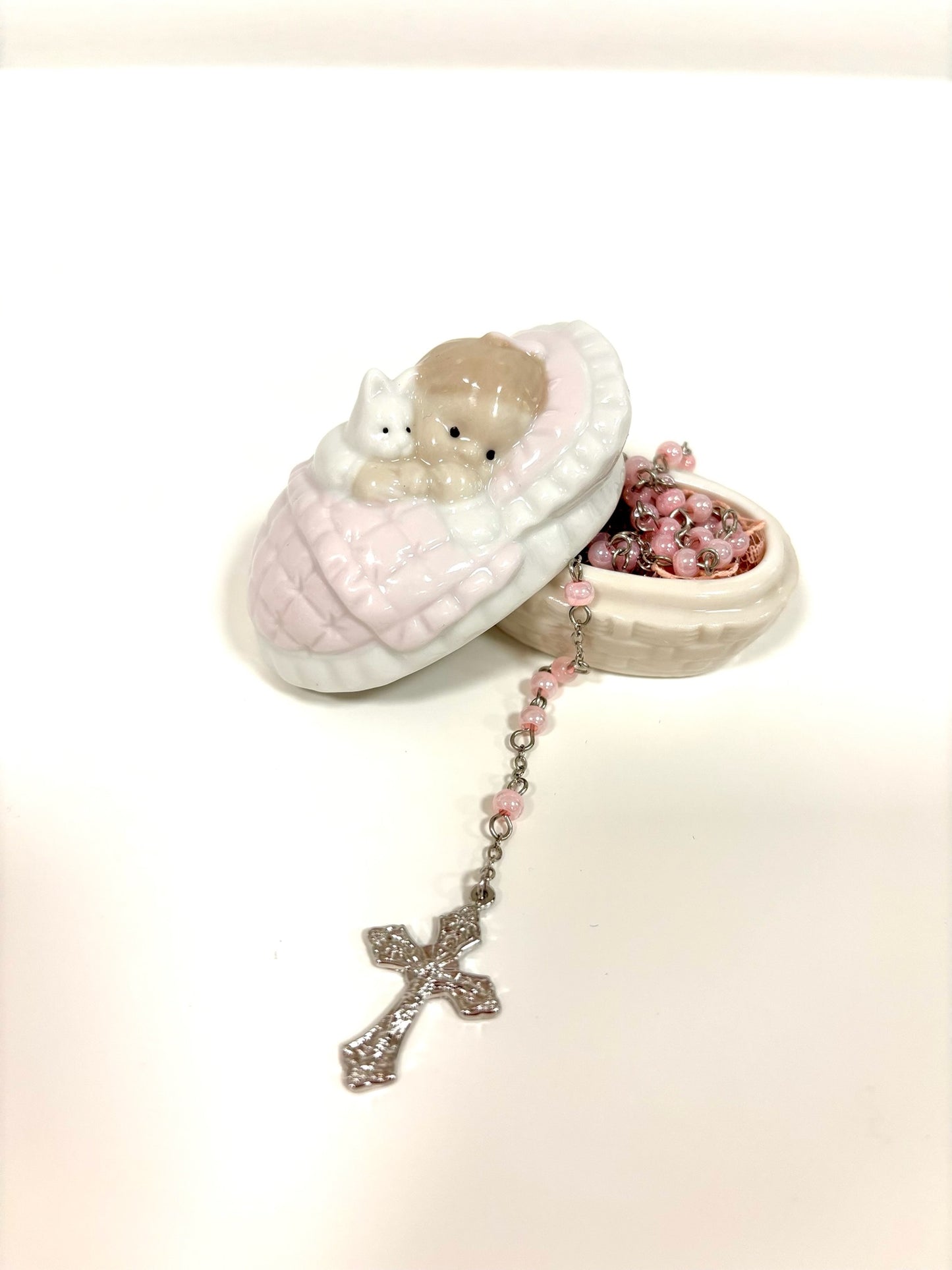 BABY GIRL KEEPSAKE BOX W/ROSARY