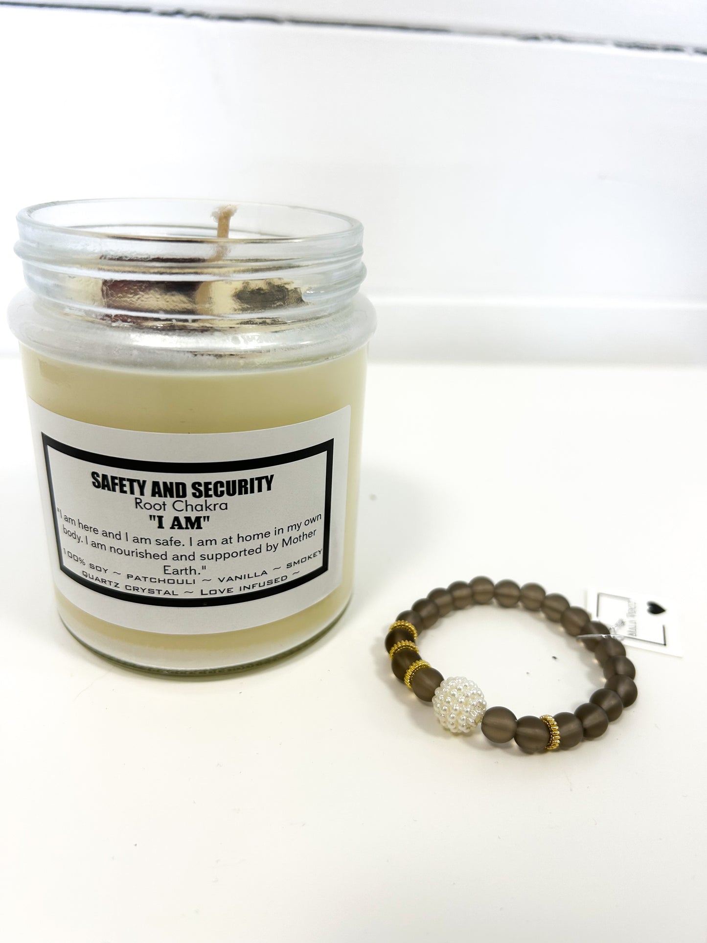 ROOT CHAKRA CANDLE WITH BRACELET