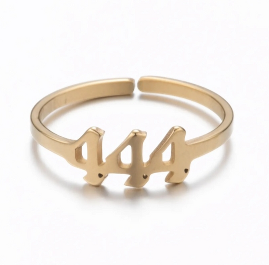 ANGEL NUMBER 444 STAINLESS STEEL (GOLD) RING