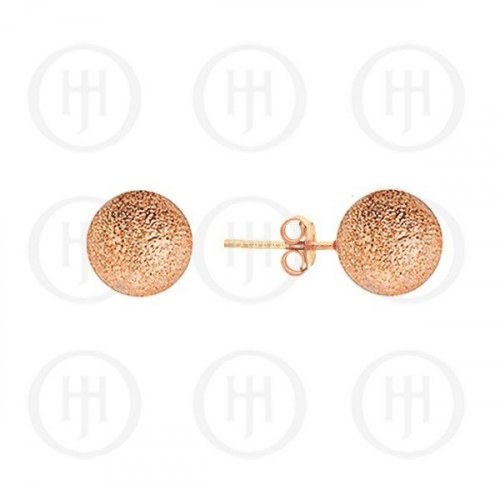 8MM BALL STERLING SILVER EARRINGS ROSE GOLD