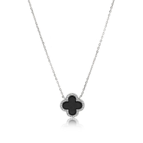 VANCLEEF INSPIRED STERLING SILVER NECKLACE RHODIUM